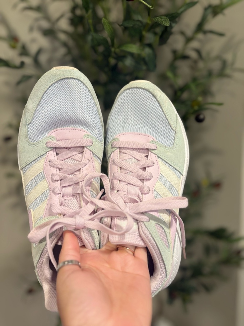adidas Women's Pastel Pink & Mint Low-Top Sneakers